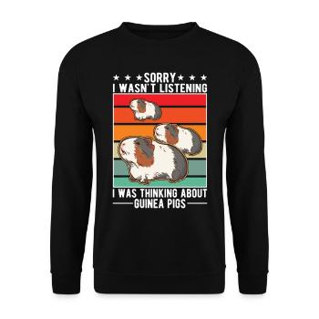 Guinea Pig Gift Guinea Pig - Unisex Sweatshirt - black - Front - Alina (178cm) & Michal (187cm)