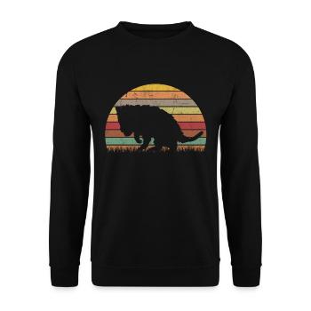 Opossum Retro Possum Vintage Marsupial Rat - Unisex Sweatshirt - black - Front - Alina (178cm) & Michal (187cm)