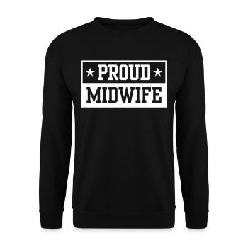 Proud Midwife Profession Midwives Obstetrics - Unisex Sweatshirt - black - Front - Alina (178cm) & Michal (187cm)