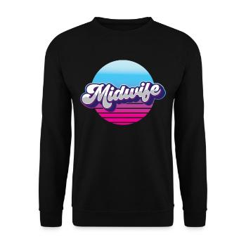 Hebamme Sprüche Hebammen Beruf Geburtshilfe - Unisex Pullover - Schwarz - Vorne - Alina (178cm) & Michal (187cm)