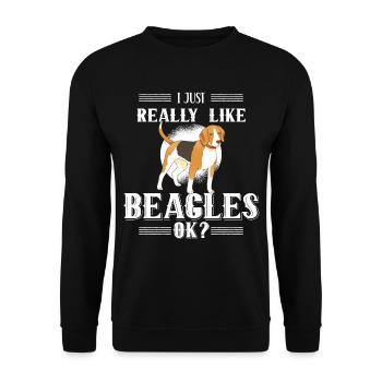 J’aime juste les beagles très ok chiot chien beagle - Sweat-shirt Unisexe - noir - Devant - Alina (178cm) & Michal (187cm)