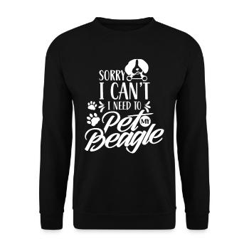 Kann Nicht Ich Muss Meinen Beagle Streicheln Hund - Unisex Pullover - Schwarz - Vorne - Alina (178cm) & Michal (187cm)