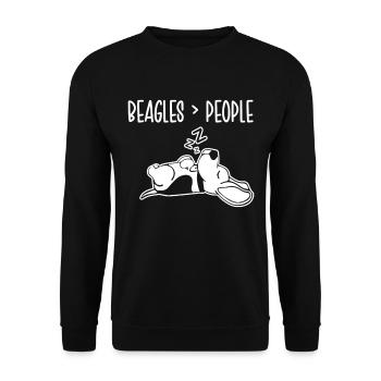 Beagles > Personnes Chiot Chiens Amants Beagle - Sweat-shirt Unisexe - noir - Devant - Alina (178cm) & Michal (187cm)