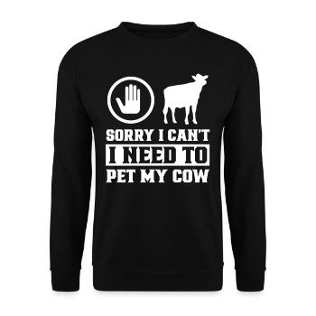 Kann Nicht Ich Muss Meine Kuh Streicheln Kühe - Unisex Pullover - Schwarz - Vorne - Alina (178cm) & Michal (187cm)