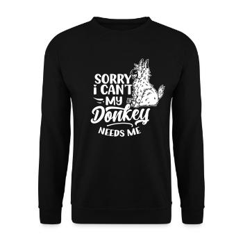 Mon âne peut-il pas avoir besoin de moi animal de ferme - Sweat-shirt Unisexe - noir - Devant - Alina (178cm) & Michal (187cm)