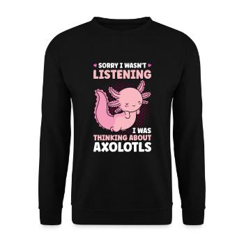 Axolotl Queue Cadeau Amphibien Axolotl - Sweat-shirt Unisexe - noir - Devant - Alina (178cm) & Michal (187cm)