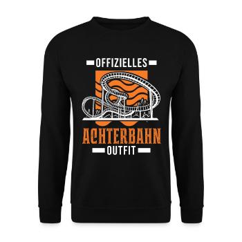 Offizielles Achterbahn Outfit Achterbahnfahrt - Unisex Pullover - Schwarz - Vorne - Alina (178cm) & Michal (187cm)
