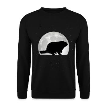 Marmotte Lune Jour de la marmotte de la forêt Marmotte - Sweat-shirt Unisexe - noir - Devant - Alina (178cm) & Michal (187cm)