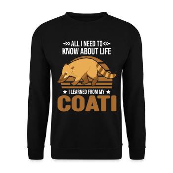 Coati Gift Proboscis Coati - Unisex Sweatshirt - black - Front - Alina (178cm) & Michal (187cm)