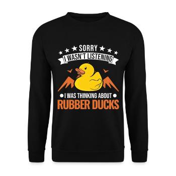 Rubber Duck Gift Squeaky Duck Bathing Duck - Sweat-shirt Unisexe - noir - Devant - Alina (178cm) & Michal (187cm)