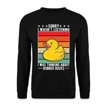 Rubber Duck Gift Squeaky Duck Bathing Duck - Sweat-shirt Unisexe - noir - Devant - Alina (178cm) & Michal (187cm)