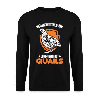 Warnung Wachtel Wachtelzucht Wachtelzüchter - Unisex Pullover - Schwarz - Vorne - Alina (178cm) & Michal (187cm)