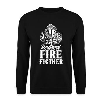 Retired firefighter Fire brigade pension pensioner - Unisex Sweatshirt - black - Front - Alina (178cm) & Michal (187cm)