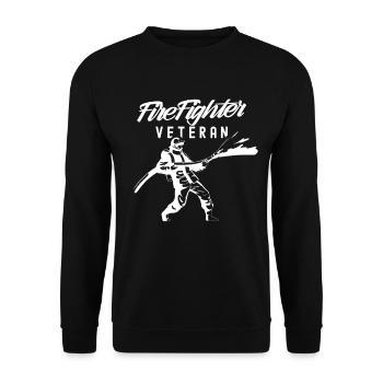 Firefighter Veteran Firefighter Retirement Pension - Unisex Sweatshirt - black - Front - Alina (178cm) & Michal (187cm)