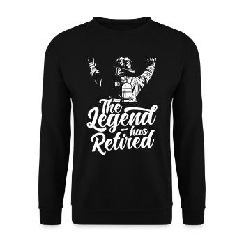 Die Legende Hat Sich Zur Ruhe Gesetzt Rentner - Unisex Pullover - Schwarz - Vorne - Alina (178cm) & Michal (187cm)