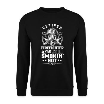 Retired firefighter and still hot - Unisex Sweatshirt - black - Front - Alina (178cm) & Michal (187cm)