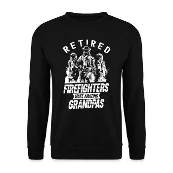 Feuerwehrmänner Im Ruhestand Sind Tolle Opas Opa - Unisex Pullover - Schwarz - Vorne - Alina (178cm) & Michal (187cm)