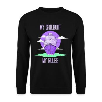 My sailboat My rules Sailing Captain Sailor - Unisex Sweatshirt - black - Front - Alina (178cm) & Michal (187cm)