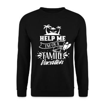 Help I'm on a family holiday Family holiday - Unisex Sweatshirt - black - Front - Alina (178cm) & Michal (187cm)