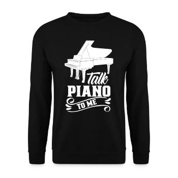 Sprich Klavier Mit Mir Klavierspieler Musiker - Unisex Pullover - Schwarz - Vorne - Alina (178cm) & Michal (187cm)
