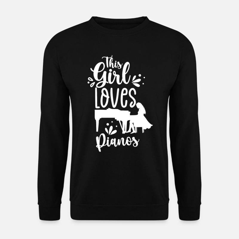 Dieses Mädchen Liebt Klaviere Klavier Spieler - Unisex Pullover - Schwarz