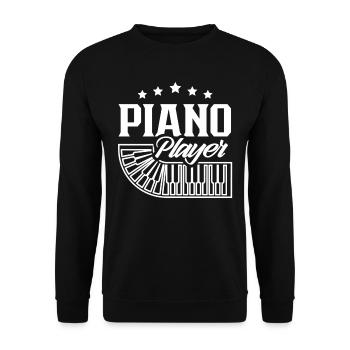 Klavierspieler Klavier Klaviermusiker - Unisex Pullover - Schwarz - Vorne - Alina (178cm) & Michal (187cm)