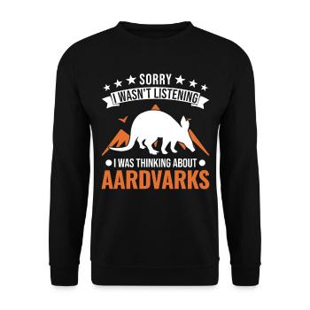 Aardvark Cadeau Aardvark - Sweat-shirt Unisexe - noir - Devant - Alina (178cm) & Michal (187cm)