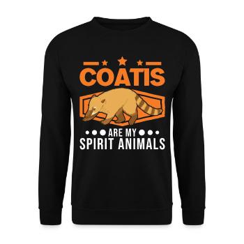 Coati Spirit Animal Proboscis Coati - Sweat-shirt Unisexe - noir - Devant - Alina (178cm) & Michal (187cm)