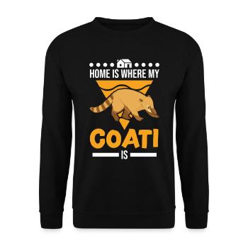 La maison est l’endroit où se trouve mon coati - Sweat-shirt Unisexe - noir - Devant - Alina (178cm) & Michal (187cm)