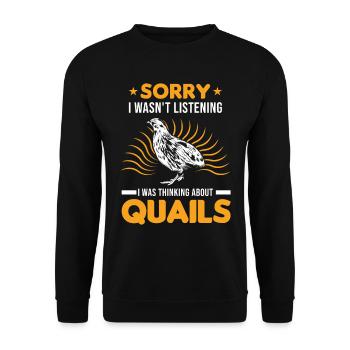 Avertissement caille reproductrice de cailles éleveur de cailles - Sweat-shirt Unisexe - noir - Devant - Alina (178cm) & Michal (187cm)
