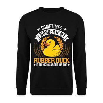 Rubber Duck Gift Squeaky Duck Bathing Duck - Sweat-shirt Unisexe - noir - Devant - Alina (178cm) & Michal (187cm)