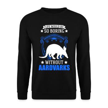 Aardvark Cadeau Aardvark - Sweat-shirt Unisexe - noir - Devant - Alina (178cm) & Michal (187cm)