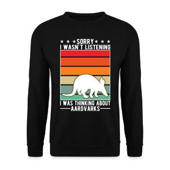 Aardvark Cadeau Aardvark - Sweat-shirt Unisexe - noir - Devant - Alina (178cm) & Michal (187cm)
