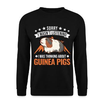 Guinea Pig Gift Guinea Pig - Unisex Sweatshirt - black - Front - Alina (178cm) & Michal (187cm)