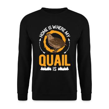 Zuhause ist wo meine Wachtel ist - Unisex Pullover - Schwarz - Vorne - Alina (178cm) & Michal (187cm)