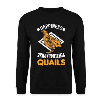 Quail Luck Quail Breeding Quail Breeder - Unisex Sweatshirt - black - Front - Alina (178cm) & Michal (187cm)