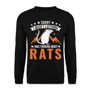 Rat Cadeau Rat Propriétaire Rat domestique - Sweat-shirt Unisexe - noir - Devant - Alina (178cm) & Michal (187cm)
