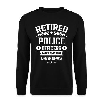 Les policiers à la retraite sont la pension de l’arrière-grand-père - Sweat-shirt Unisexe - noir - Devant - Alina (178cm) & Michal (187cm)