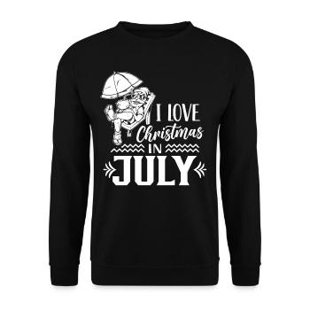I love Christmas in July Christmas in July - Unisex Sweatshirt - black - Front - Alina (178cm) & Michal (187cm)