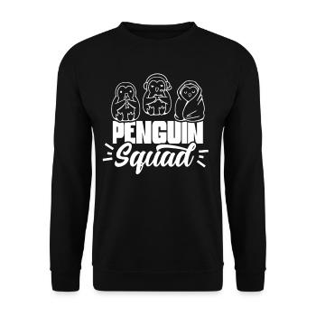 Penguin Team Lovers Pingouins Animal Mignon - Sweat-shirt Unisexe - noir - Devant - Alina (178cm) & Michal (187cm)