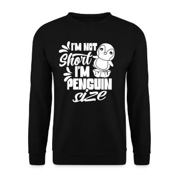 Je ne suis pas petit Je suis de la taille d’un pingouin Pingouin - Sweat-shirt Unisexe - noir - Devant - Alina (178cm) & Michal (187cm)