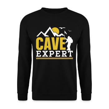 Höhlenforscher Höhlenwandern Caving Höhle Cave - Unisex Sweatshirt - black - Front - Alina (178cm) & Michal (187cm)