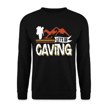 Let's go to Cave Cave Caving - Unisex Sweatshirt - black - Front - Alina (178cm) & Michal (187cm)