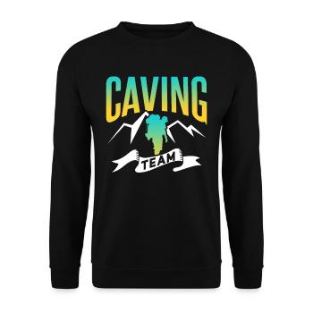 Höhlenforschung Team Höhlenwandern Caving Cave - Unisex Sweatshirt - black - Front - Alina (178cm) & Michal (187cm)