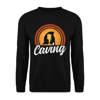Höhlenforschung Höhle Caving Höhlenwandern Cave - Unisex Sweatshirt - black - Front - Alina (178cm) & Michal (187cm)