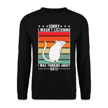 Rat Cadeau Rat Propriétaire Rat domestique - Sweat-shirt Unisexe - noir - Devant - Alina (178cm) & Michal (187cm)