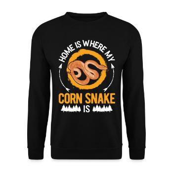 La maison est l’endroit où se trouve ma couleuvre des maïs - Sweat-shirt Unisexe - noir - Devant - Alina (178cm) & Michal (187cm)