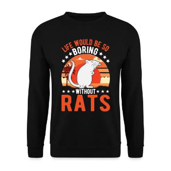 Rat Gift Domestic Rat Rat Owner - Unisex Sweatshirt - black - Front - Alina (178cm) & Michal (187cm)