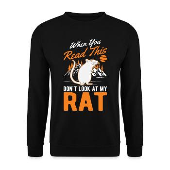 Rat Gift Rat domestique Rat Propriétaire - Sweat-shirt Unisexe - noir - Devant - Alina (178cm) & Michal (187cm)