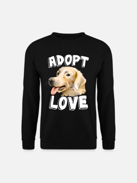 Adoptiere Hundeliebe Golden Retriever Mein Hunde - Unisex Pullover - Schwarz